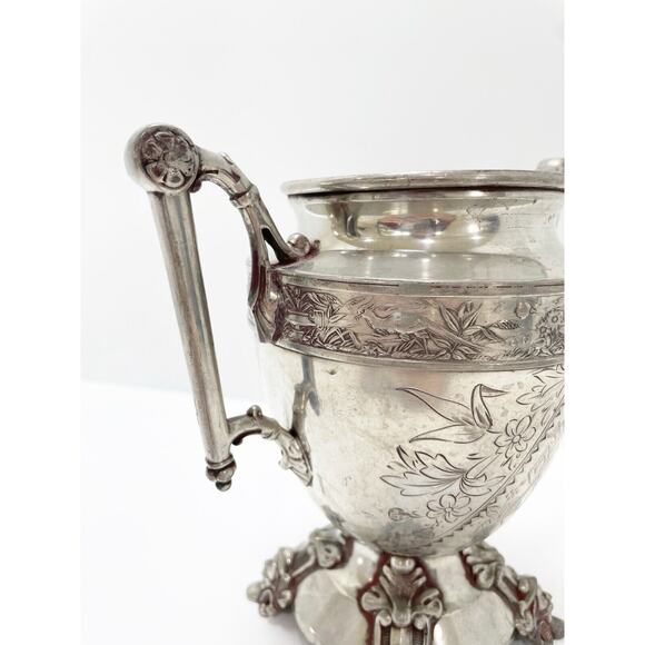 Simpson Hall Miller & Co Quadruple Plate 1877 Silver Trophy Urn Buttery Floral - Picture 9 of 16